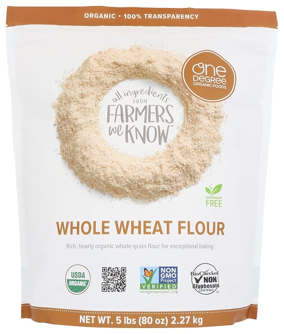 One Degree Organics Organic Whole Wheat Flour, 80oz