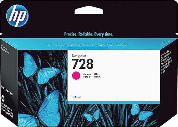 HP 728 Magenta 130-ml Genuine Ink Cartridge (F9J66A) for DesignJet T830 MFP & T730 Large Format Plotter Printers