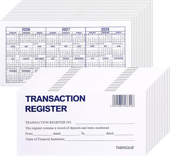 24 PCS Check Registers for Personal Checkbook, Easy to Read Checkbook Register