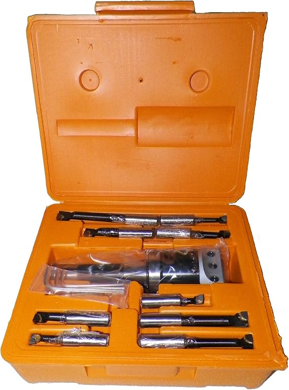2" Boring Head SET 9 Pcs Carbide Boring Bars with R8 Shank 1/2'' Mill