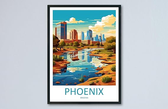 Phoenix Travel Print Wall Art Phoenix Wall Hanging Home Decor Art Lovers Arizona Arizona Print Decor Unframed 3745 24X36 Inches