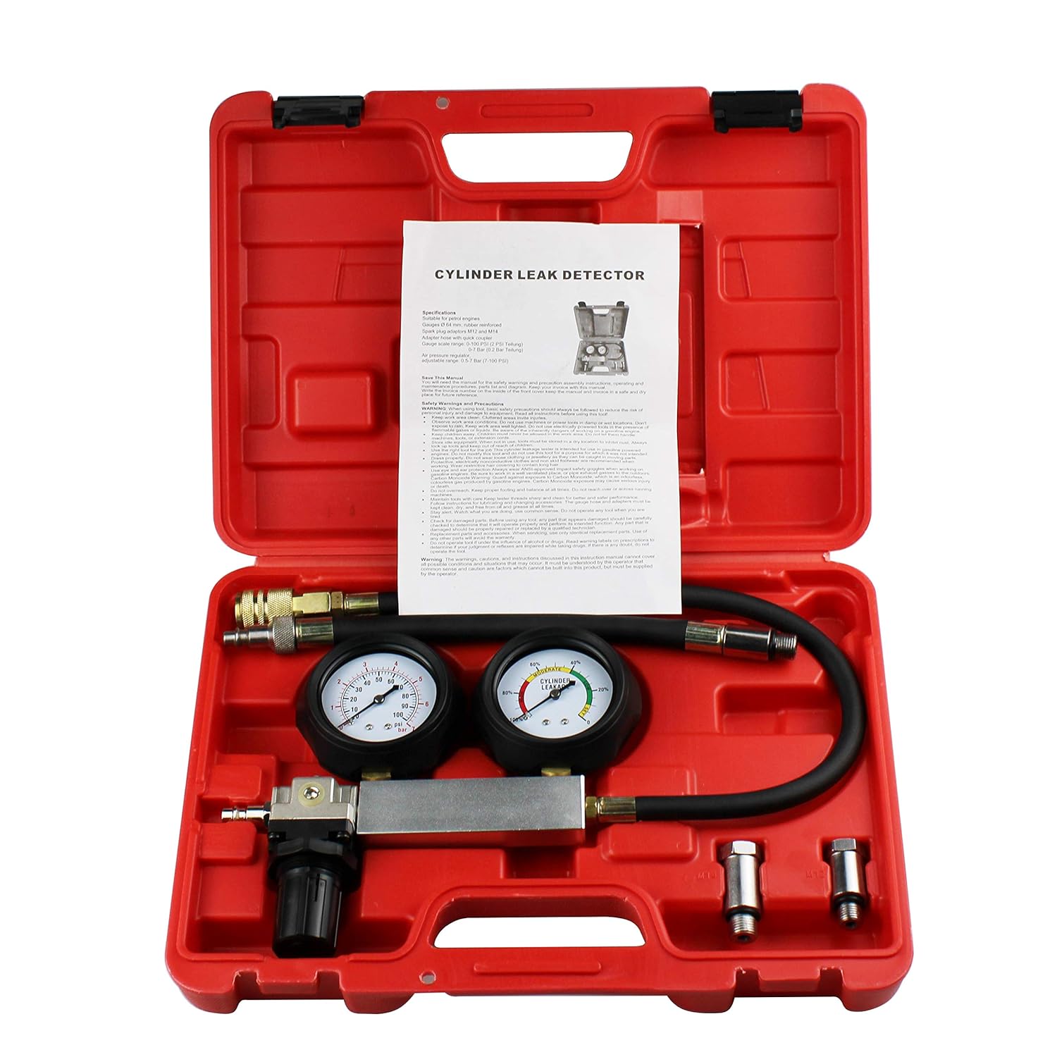 HFSR Cylinder Leak Detector,Engine Compression Diagnosis Test Kit,Cylinder Leakage Leakdown Leak Detector Engine Compression Tester for Piston Ring, Valve, Head Gasket