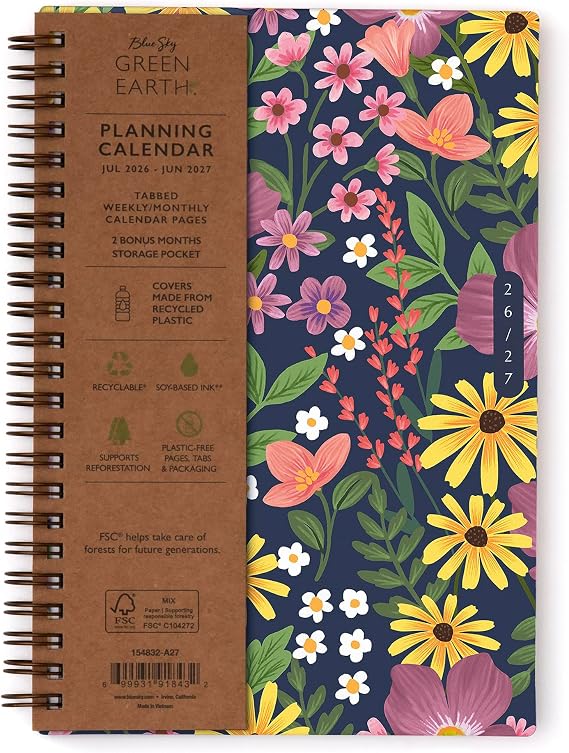 Blue Sky 2026-2027 Weekly & Monthly Academic Planner Calendar, 5"x8", Gail
