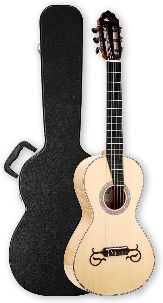 All Solid Classical Guitar Solid Engleman top Solid Flamed Maple back and sides Okoume neck Ebony fingerboard Including a Wooden Case