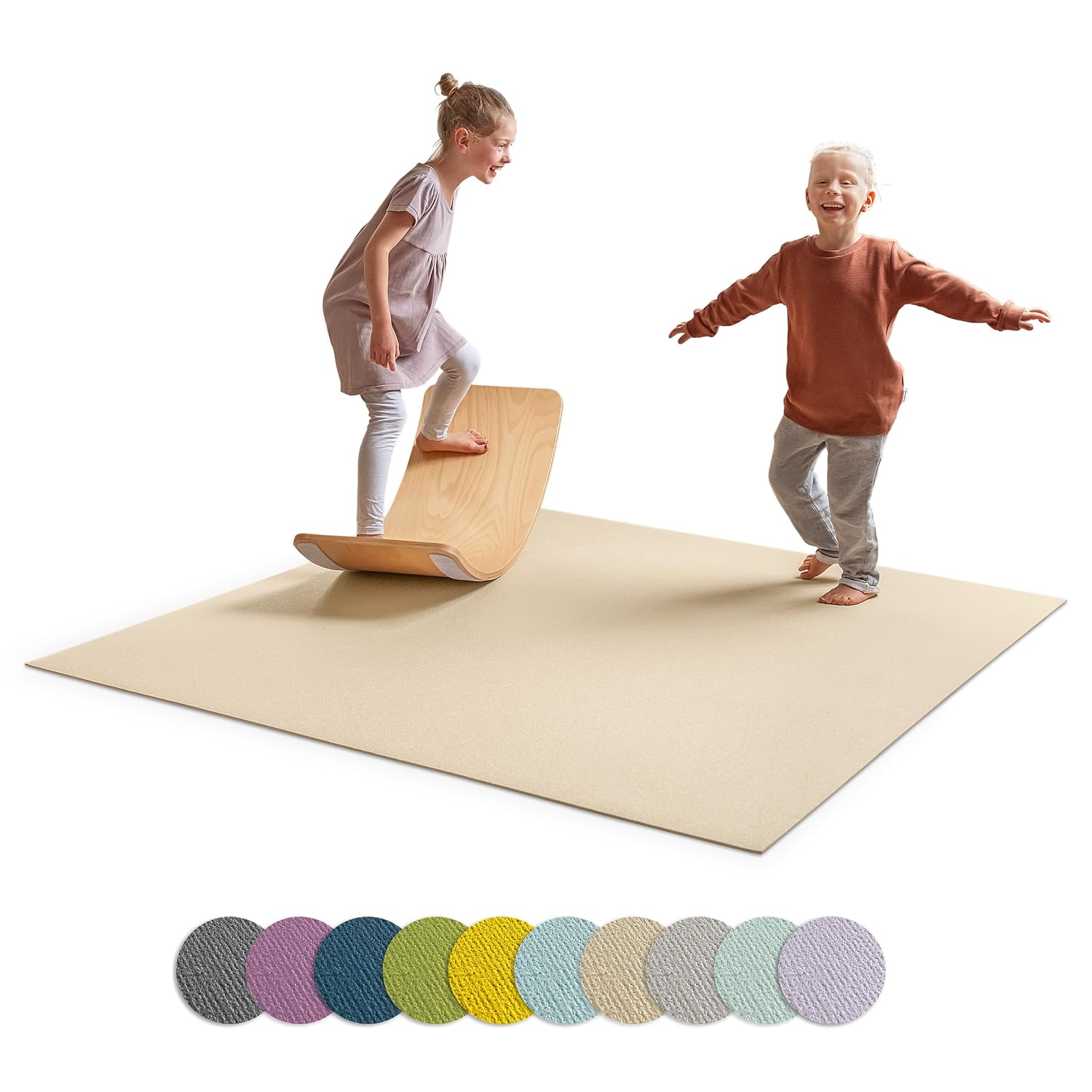 Ehrenkind® Made in Germany Non-Slip Crawling Mat Oeko-Tex Mats Play Mat Baby Size 180 x 240 cm Beige
