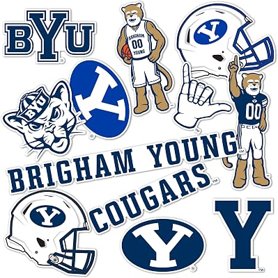 Desert Cactus Brigham Young University Sticker Cougars BYU Cougs Vinyl Decals Laptop Water Bottle Car Scrapbook Sheet T2 Type 2