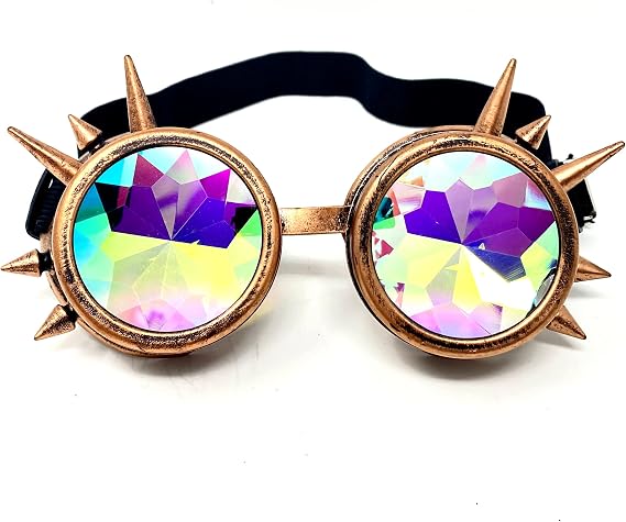 ] Steampunk Style Metallic Scientist Time Traveler Luxury Class Goggle Halloween Costume Cosplay Party For Adult