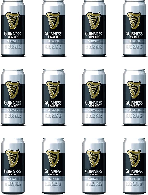 Guinness Brewery Draught Surger Cans 520ml (Pack of 12)