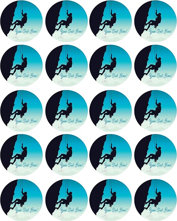 Rock Climber - Edible Cupcake Toppers - 1.8" cupcake (20 pieces/sheet)