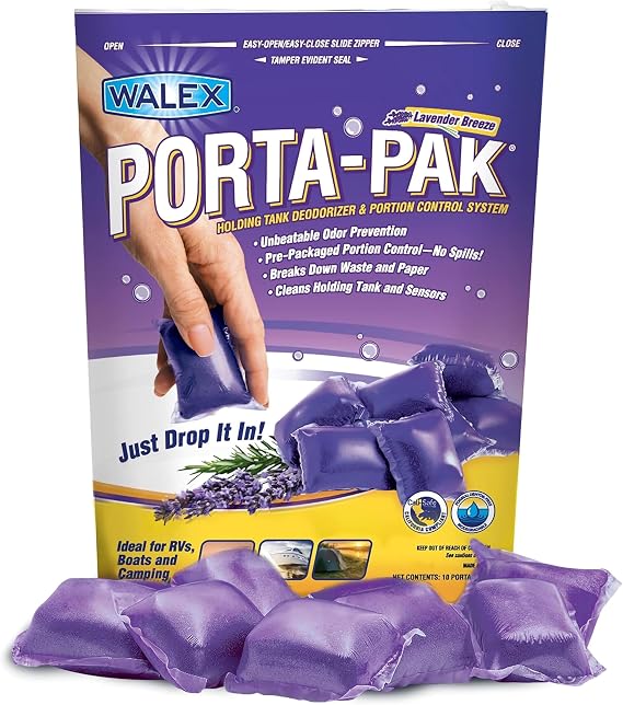Walex Porta-Pak RV Toilet Treatment Drop-Ins - Lavender Breeze, 10-Pack