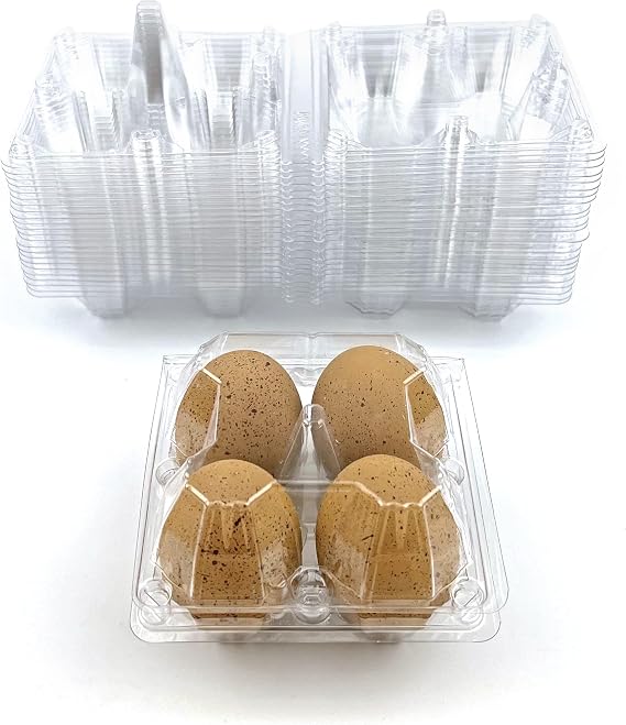 Cackle Hatchery 4-Egg Plastic Egg Cartons - Flat Top (24 Pack)