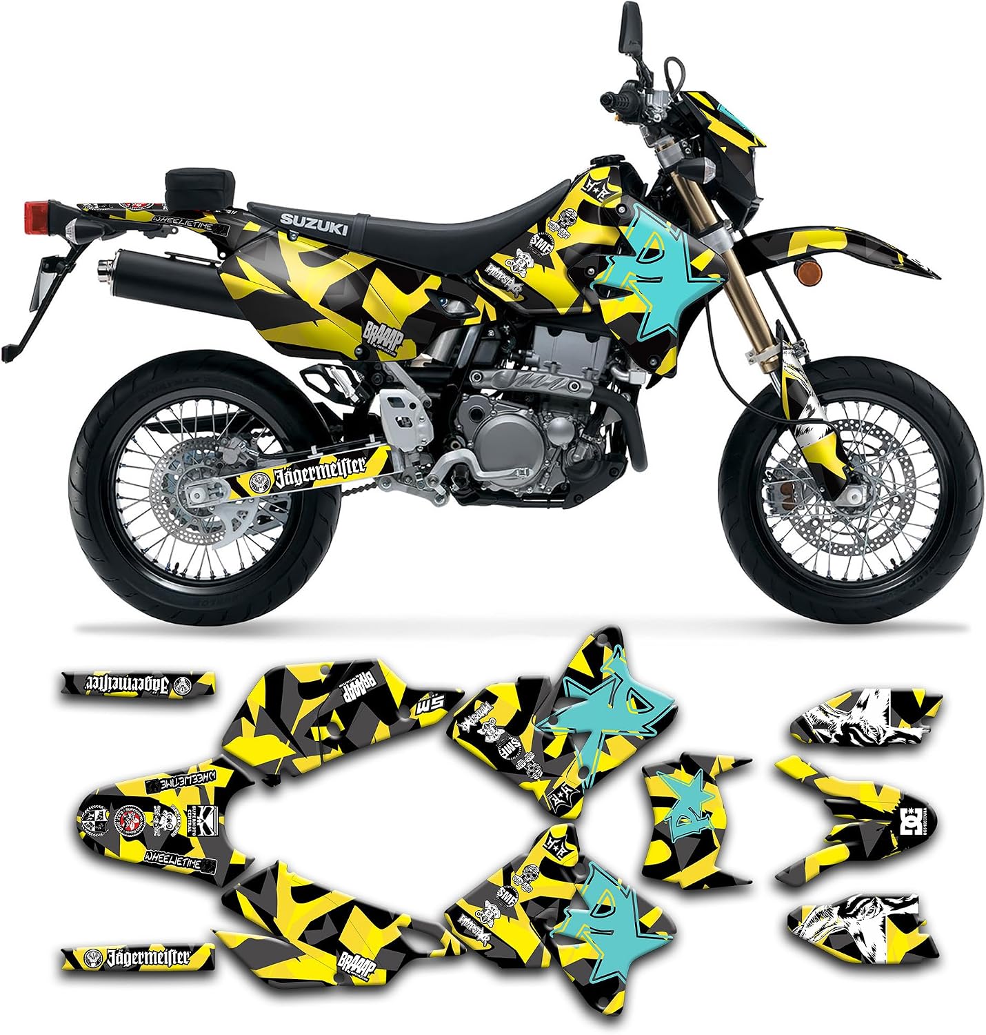 Kungfu Graphics Custom Decal Kit for Suzuki DRZ 400 SM DRZ400SM Supermoto, SZDRSE9919023-KO