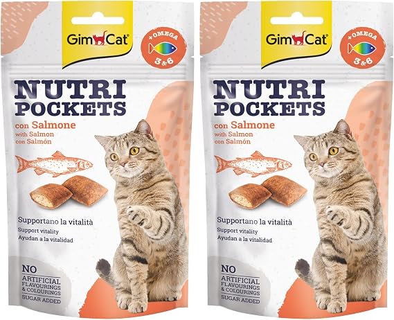GimCat Nutripockets Kedi Ödülü Somon Omega 3&6 60 gr 2li paket