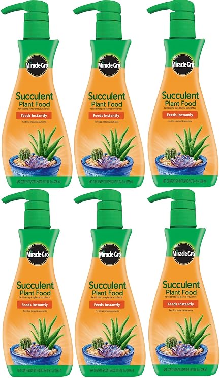 Miracle-Gro Succulent Plant Food, Liquid Plant Food for All Indoor Succulents, Cacti, Jade Plants, Aloe Vera and More, 8 oz. (Pack of 6)