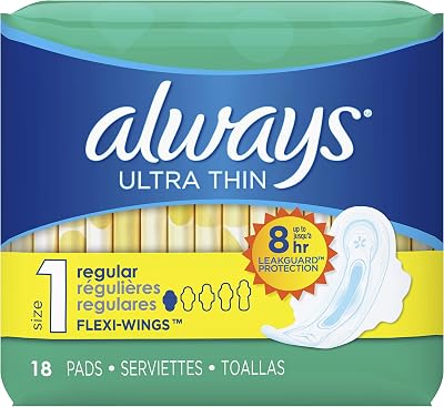 Always Ultra Thin Regular Pads With Wings, Multi, Size 1 , unscented, 18 Count
