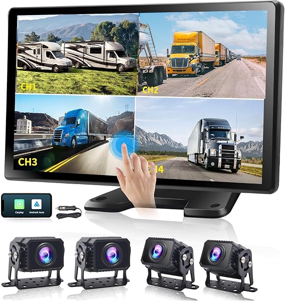 PARKVISION 10.36" 4-Channel RV Backup Camera System Carplay & Android Auto