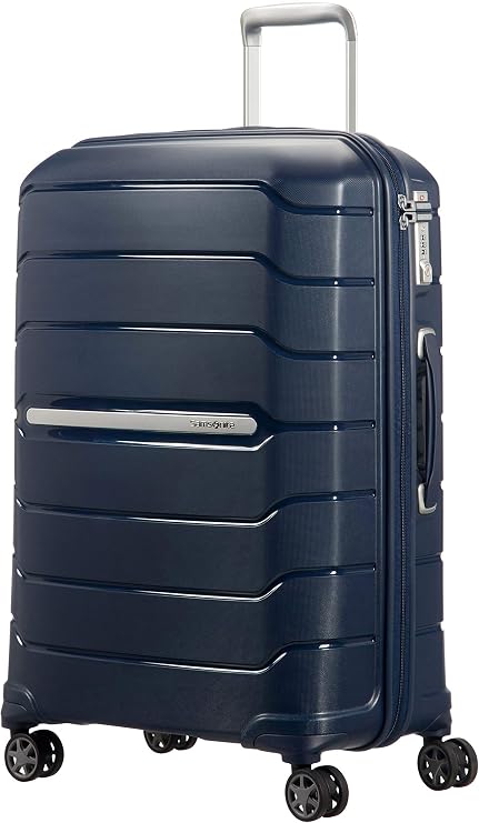 Samsonite Flux - Spinner M, Expandable Suitcase, 68 cm, 75/85 L, Navy Blue (Navy Blue)