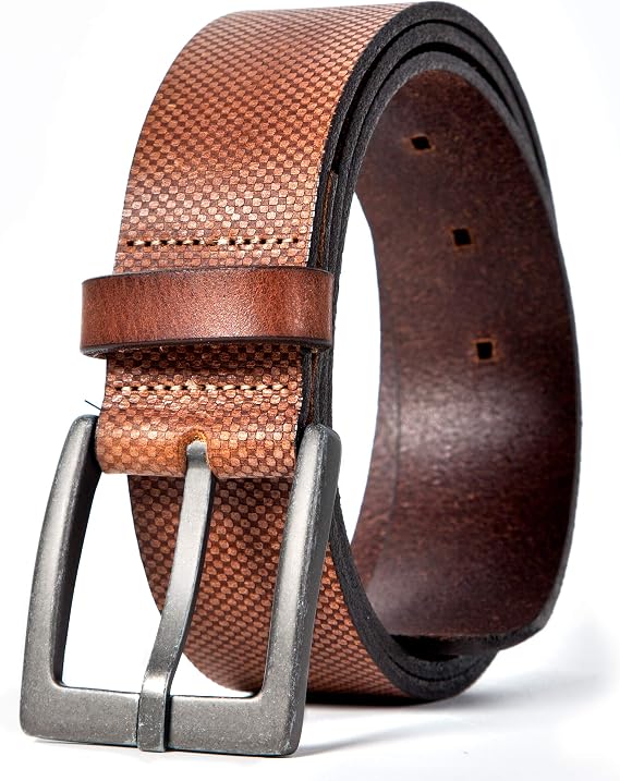 Genuine Men's Leather Belt, Full Grain Leather, Casual Jeans Leather Belts for Men, Hand Made in Canada
