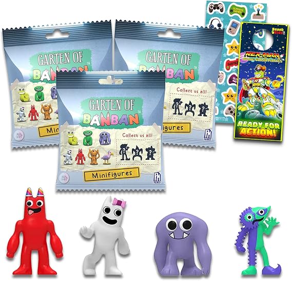 Roblox Banban Mini Figures Blind Bags Set - 3 Pack Mystery Bag Toys Bundle with Collectable Mini Figures Plus Stickers