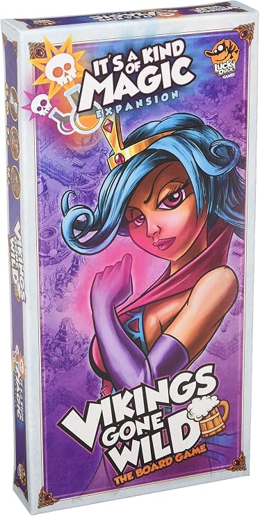 Vikings Gone Wild Its a Kind of Magic Expansion - Unleash Mystical Powers in Your Viking Conquests! Strategy Game, Ages 10+, 2-4 Players, 45-70 Minute Playtime, Made by Lucky Duck Games