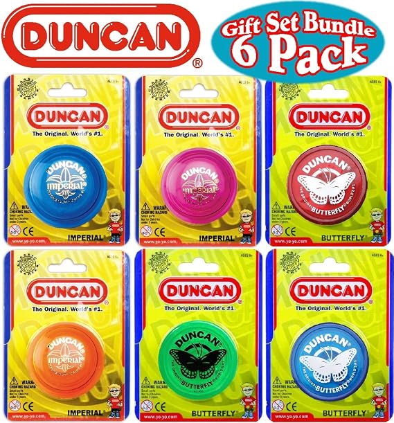 Duncan Yo-Yo Imperial (3) & Butterfly (3) Deluxe Gift Set Bundle - 6 Pack (Assorted Colors)