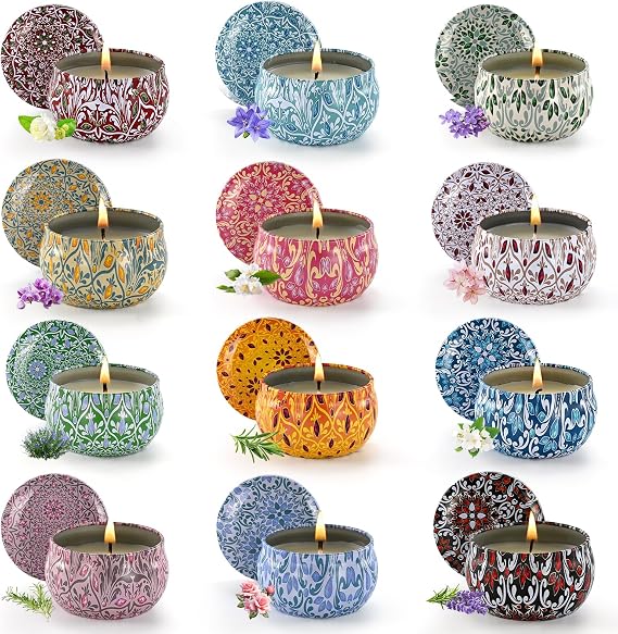 Scented Candles,12 Pack Candle for Home Scented, Candles Gifts for Women with Gift Box,Aromatherapy Non Toxic Candle for Men,Women,Friends Birthday, Mother's Day