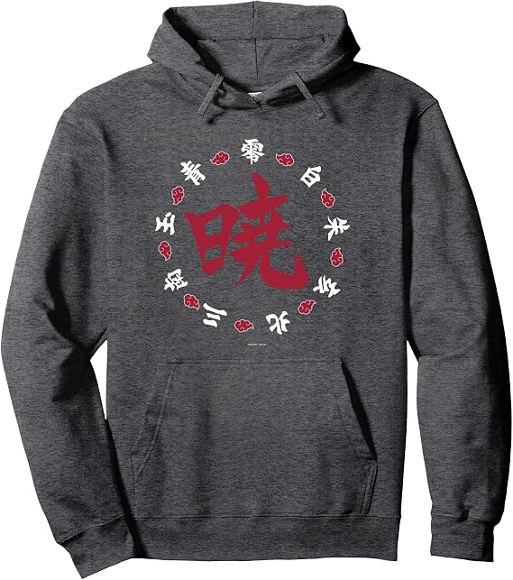 Naruto Shippuden Akatsuki Kanji Ring Pullover Hoodie