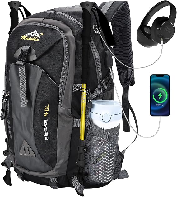 Hiking Backpack 40L Lightweight Breathable Backpack for Men Women Travel Daypack Bag, Water Resistant Rucksack Backpack for Camping Cycling Climbing Walking Mountaineer Outdoor Sports
