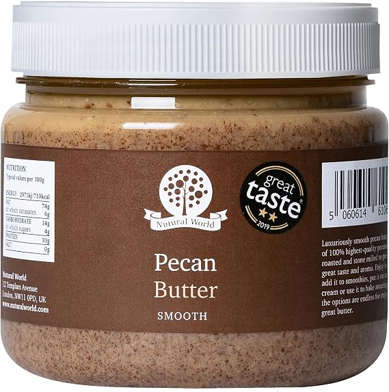 Nutural World - Smooth Pecan Nut Butter (1kg) - 100% single ingredient | Great Taste Award Winner