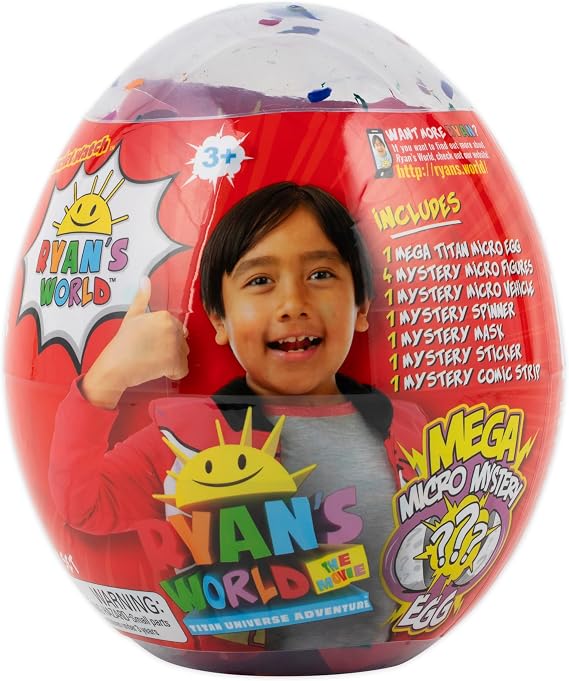 Ryan's World: The Movie - Mega Microverse Egg | Featuring Micro-Ryan Figures, Exclusive Micro Vehicle, Stickers and More Collectables for Ages 3+