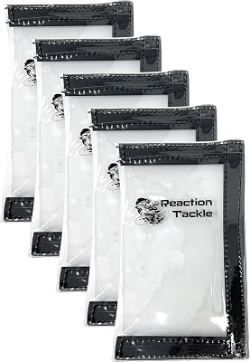 Reaction Tackle Fishing Lure Wraps or Lure Covers, Clear Fishing Hook Covers to Keep Hooks Safe, PVC Keeper in 2 Sizes 5 Packs or 10 Packs