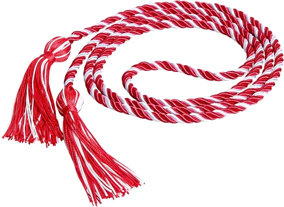 GraduationForYou Braided Honor Cords, Red White