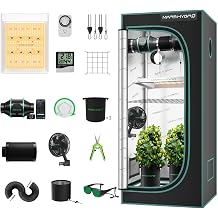 MARS HYDRO TS600 Grow Box Complete Set LED Grow Tent Kit LED Grow Light Grow Lamp 60 x 60 x 140 cm Indoor Grow Set Complete Grow Tent Set with 10.2 cm Fan Set [Energy Class D]