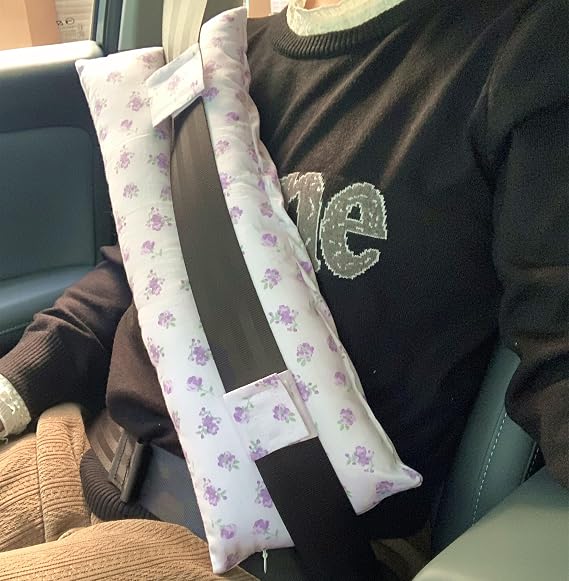 Sibrawom Seat Belt Pillow for Post-Surgery Comfort Mastectomy & Hysterectomy Pillow, Soft Cushion for Chest and Abdomen Protection, Car Seat Belt Pad for Breast Cancer Surgery or Laparoscopic