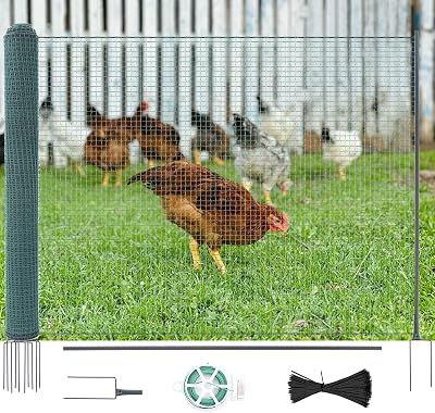 Non Electric Fence Netting, 40 x100 Portable Movable Livestock Nets Mesh for Chickens,Goats, Sheep, Dog, All-Purpose Fencing for Backyards, Homesteaders, Farms Ranches, and Gardens