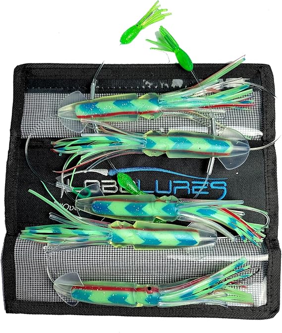 Squidnation Pakula Game Fish 8" Long Tail Flippy Floppy Fishing Daisy Chain Tuna & Marlin By Lobo Lures
