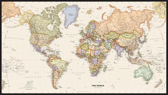 Legacy World Wall Map - 50" x 28.5" Paper