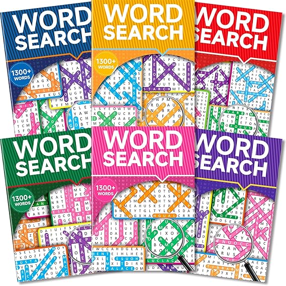Elfew 6 Pack Large Print Word Search Books for Adults, 8000+ Wordsearch