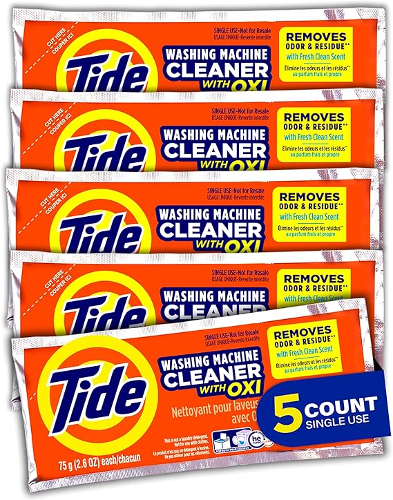 Washing Machine Cleaner by Tide, Washer Machine Cleaner Tablets for Front and Top Loader Machines, 5 Count (Pack of 1)