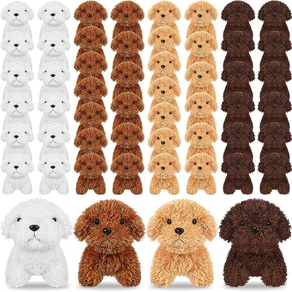 Liliful 50 Pcs Mini Puppy Stuffed Animals Bulk Adopt a Puppy Favors, 4.7" Cute Small Plush Dogs for Kids Back to School Classroom Gifts Bag Fillers Birthday Pet Adoption(Multicolored,Cute Style)