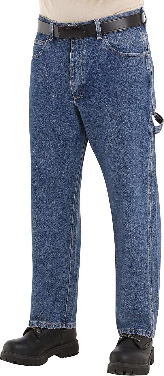 Bulwark Men's Flame Resistant 14.75oz Pre-Washed Denim Dungaree 2 Tool Loops