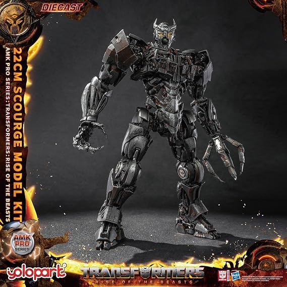 YOLOPARK Transformers Rise of the Beasts 8.66-Inch Scourge Action Figure | AMK PRO Series Highly Articulated Transformers Toys with Magnetic LED, Collectible for Ages 15+, Non-Convertible