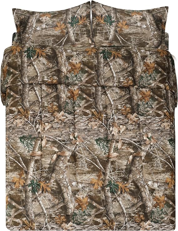 VISI-ONE Realtree Edge Camo Queen 3 Piece Comforter Set Western Rustic Charm with Farmhouse Accents, All Season Design for Nature & Outdoor Lovers, Country Homes, Cabins, Lodges & Modern Living