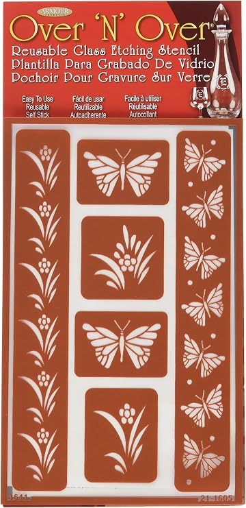 Armour Etch Over N Over Stencil, Butterflies