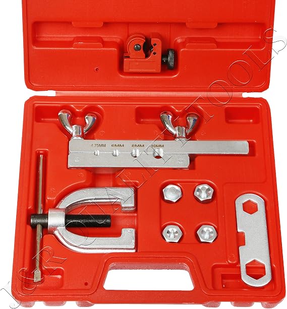 Vector Tools ISO/Bubble Flaring Tool Kit, 9 Piece | Includes Blow-Molded Case W/Mini Pipe Cutter