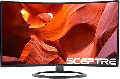 New Sceptre C328W-1920R 32 Curved LED Gaming Monitor 75Hz 1080P HDMI DisplayPort Ultra Thin Metal Black 2018