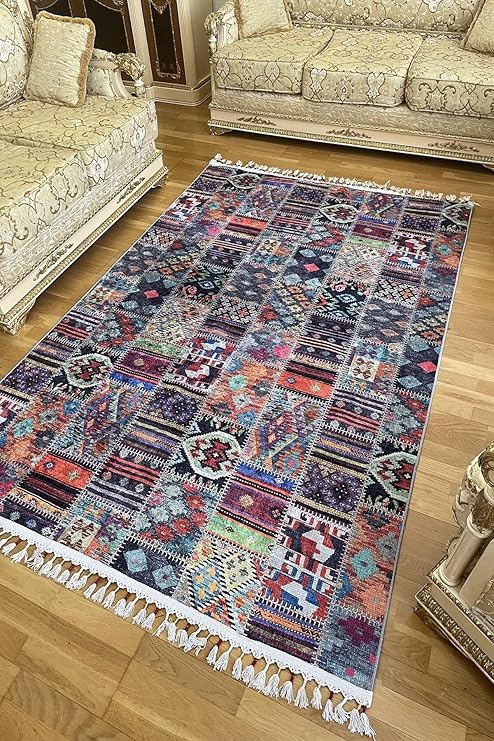 Dokuma Taban Yıkanabilir Kaymaz Taban Kilim Salon Halısı Mutfak Halısı Yolluk, PWK-8019A-WSTK-120X200