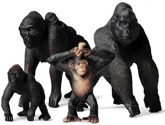 Gemini&Genius Gorilla Toys, Safari Animal Toys Gorilla Family Figurines