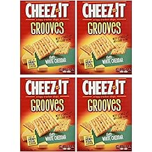 Sunshine Bakeries, Cheez-It Grooves, 9oz Box (Pack of 4) (Choose Flavor) (Sharp White Cheddar)