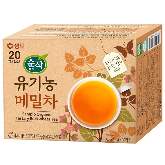 Sempio Korean Tea Blend: Tartary Buckwheat, 20 Tea Bags (1 Pack) | Calming & Nutty Traditional Tea Made with 100% Natural Ingredients. Caffeine Free & Sugar Free Herbal Tea Bags